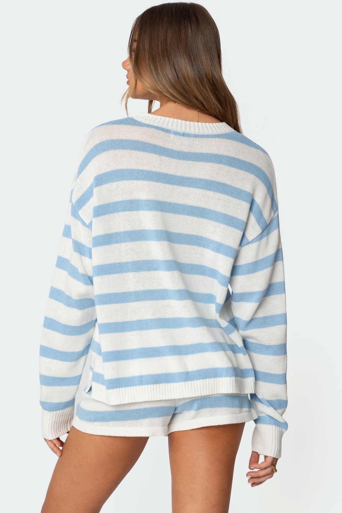 Lyssa Oversized Striped Knit Sweater + FREE Shorts