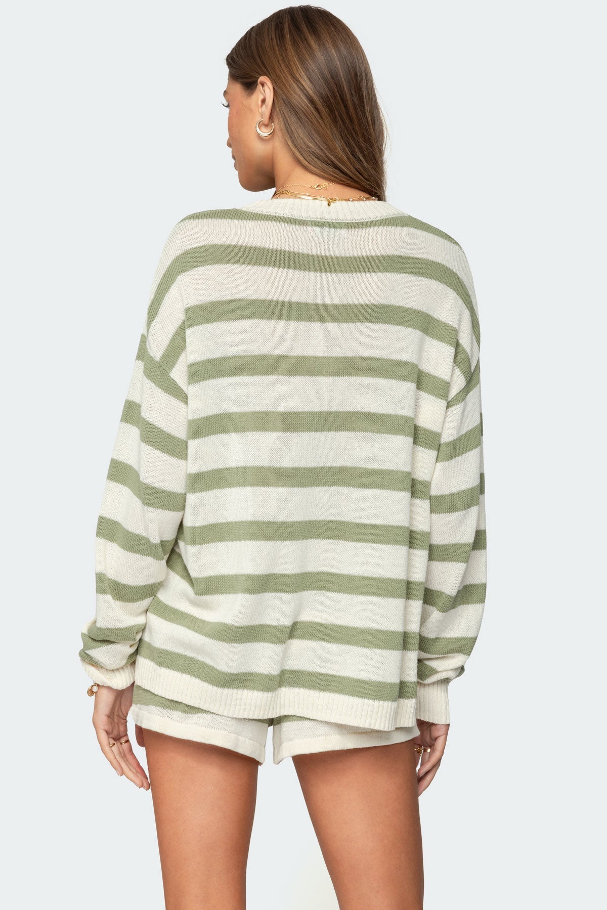 Lyssa Oversized Striped Knit Sweater + FREE Shorts