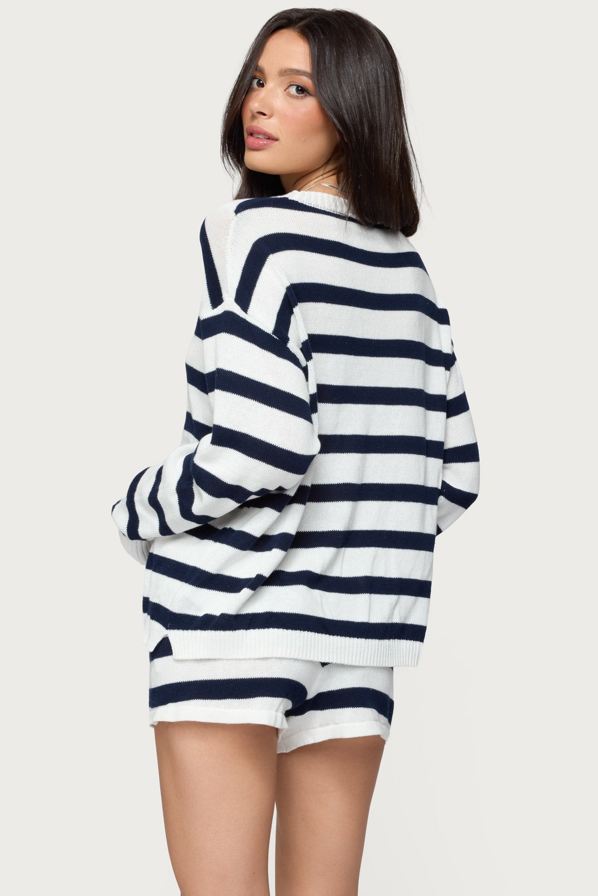Lyssa Oversized Striped Knit Sweater + FREE Shorts