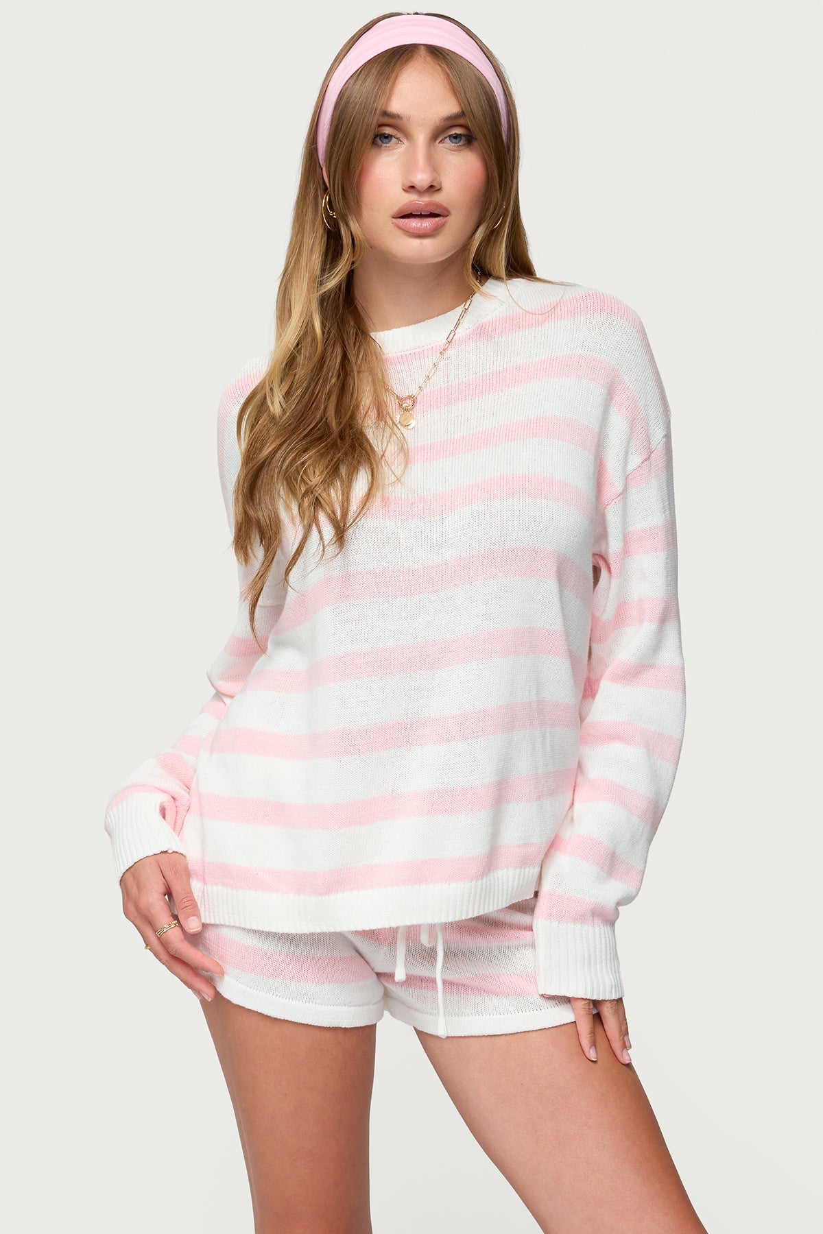 Lyssa Oversized Striped Knit Sweater + FREE Shorts