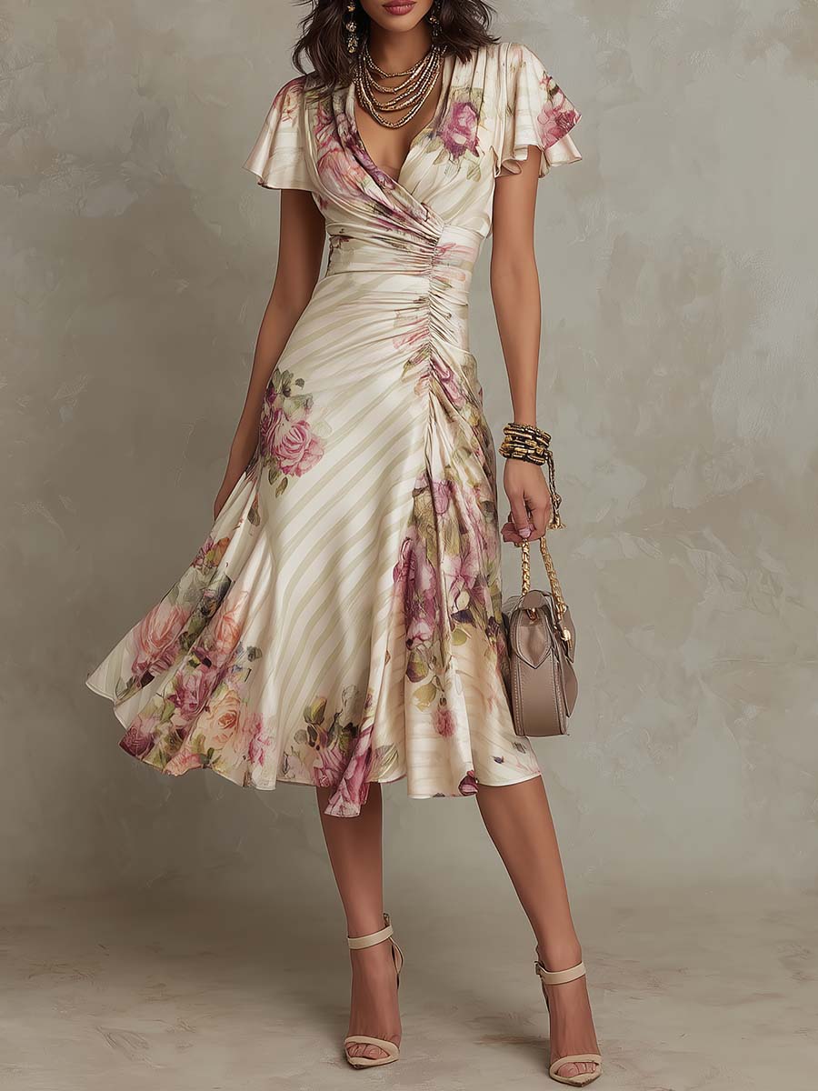 Angela Satin Midi-Dress