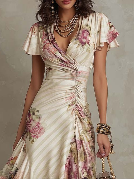 Angela Satin Midi-Dress