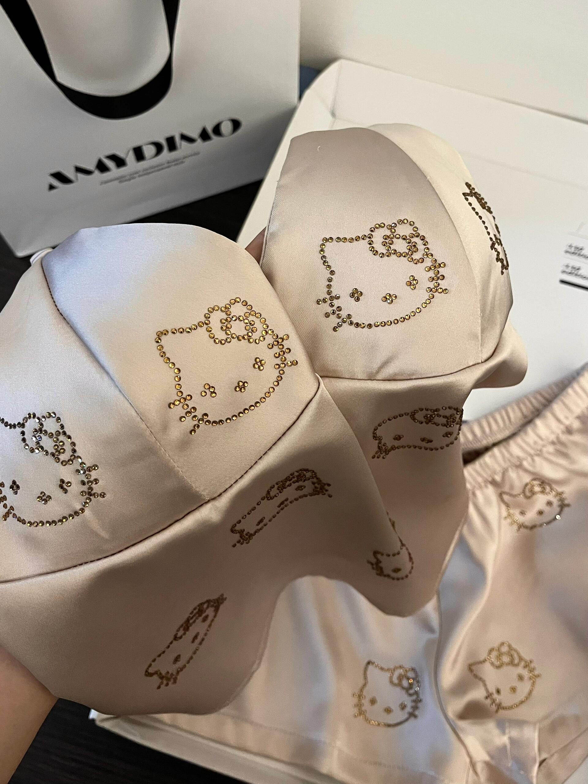 Hello Kitty Champagne Satin Pajama Set