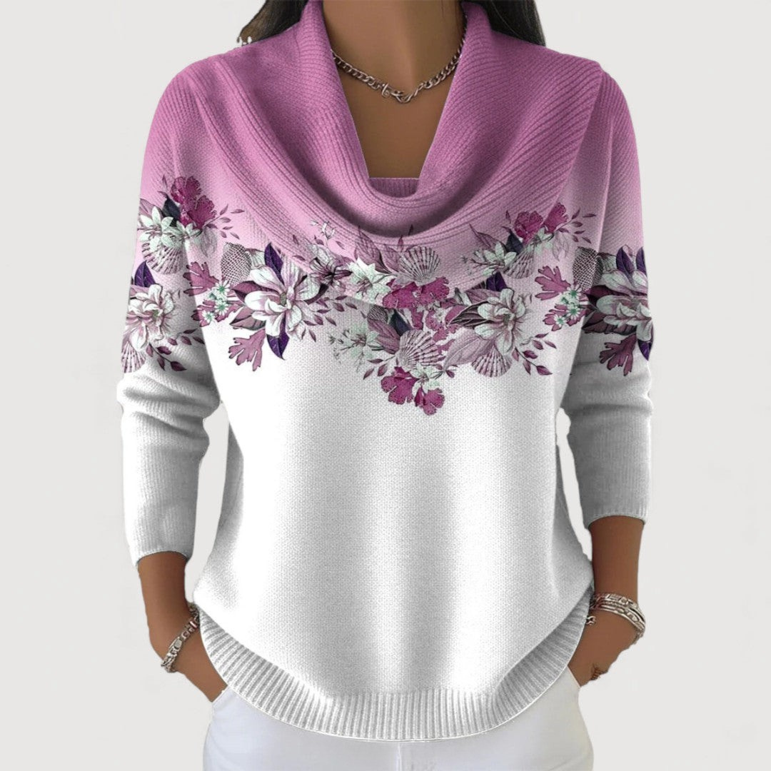Lisa Floral jumper with soft neckline