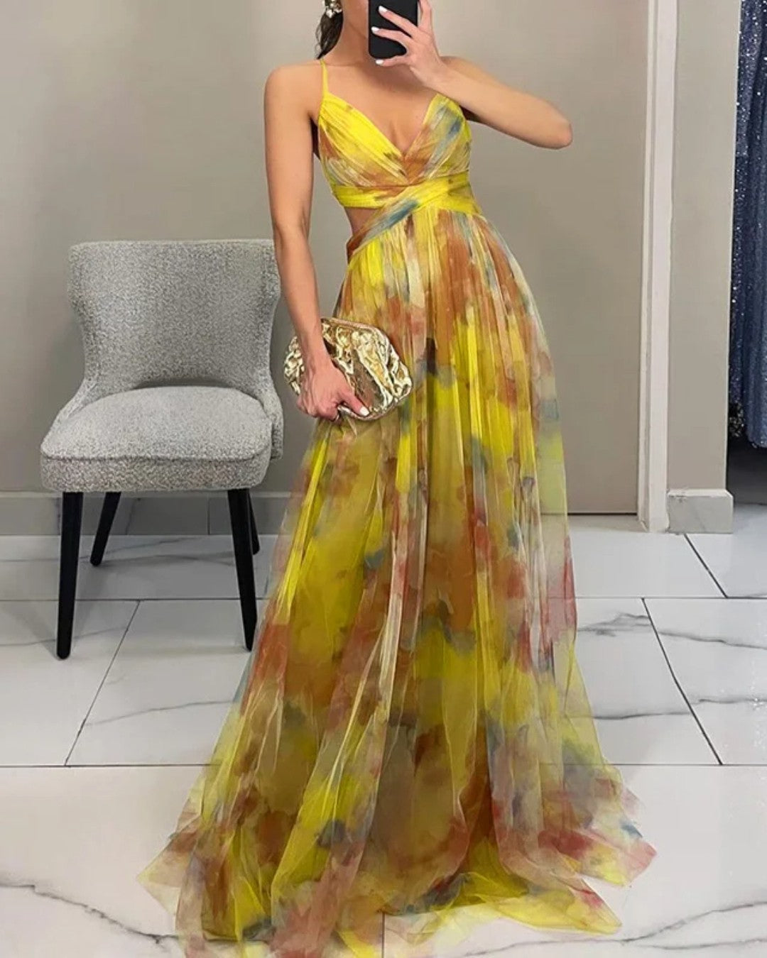 Evelyn Flower Maxi Dress