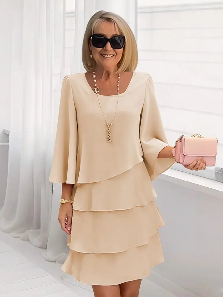 Beatrice | Elegant Comfort Ruffle Dress