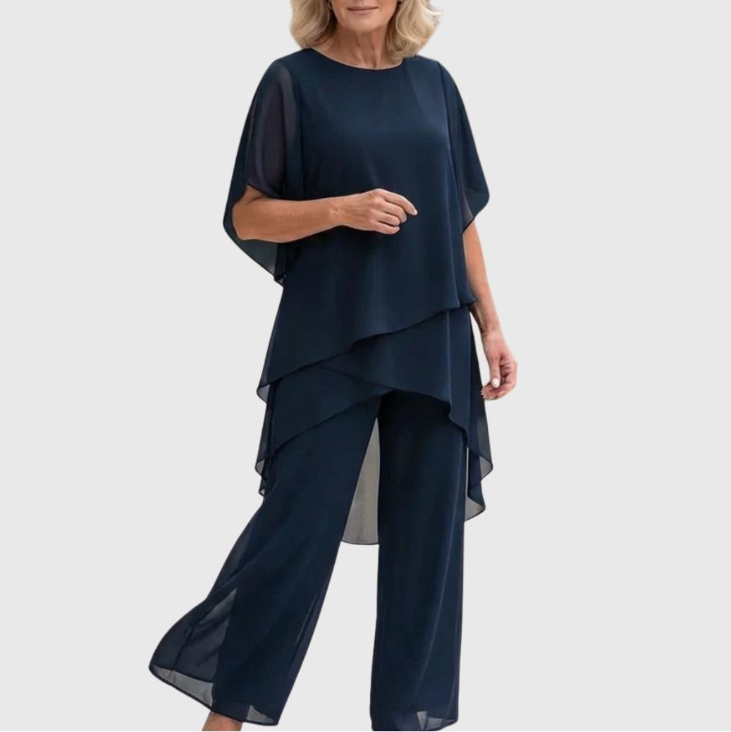 Lila | Draped Top With Palazzo Pants
