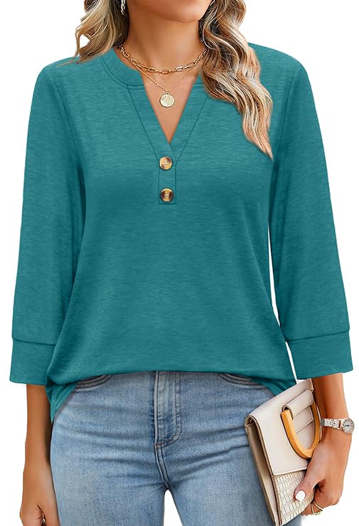 Melinda V-Neck Button Blouse