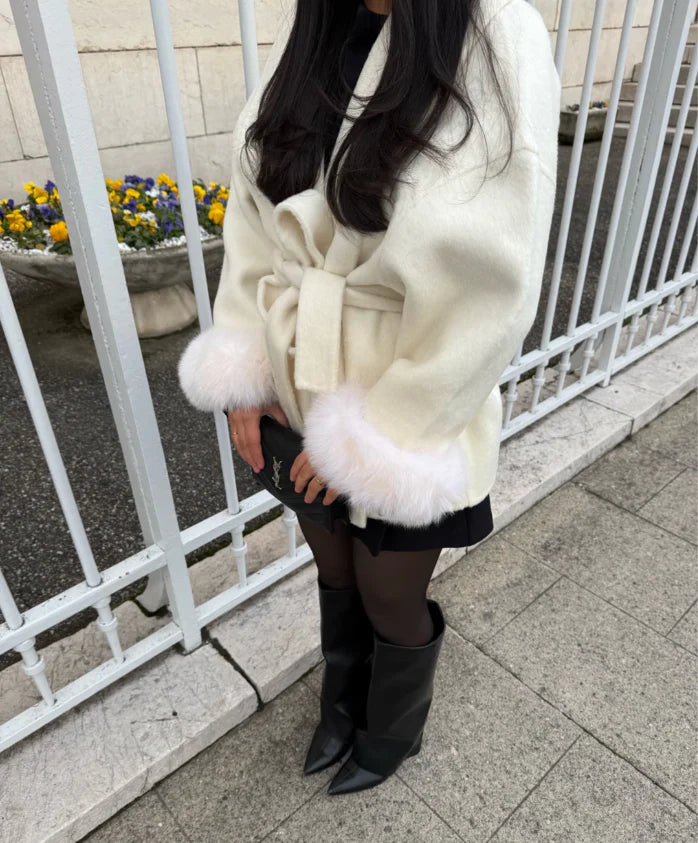 Belted Trench With Fur