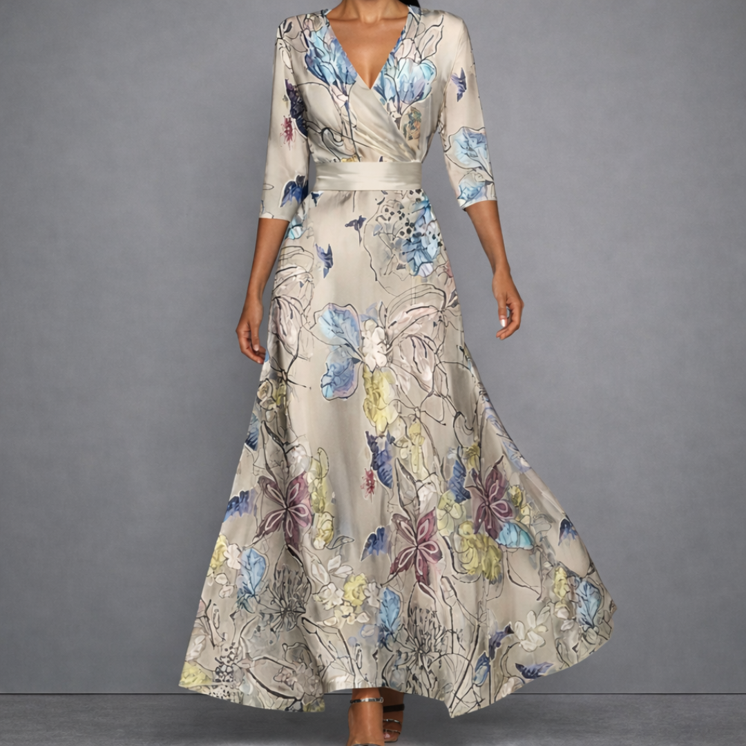 Elena | Sculpting Floral Maxi Dress