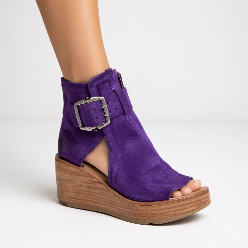 Ava Open-Toe Wedge Ankle Boots
