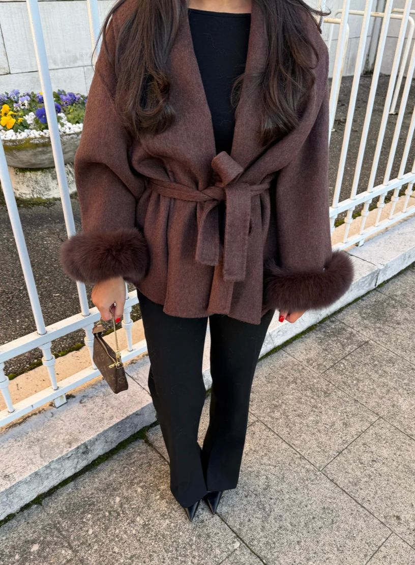 Belted Trench With Fur