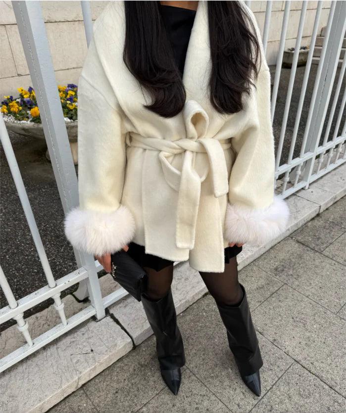 Belted Trench With Fur