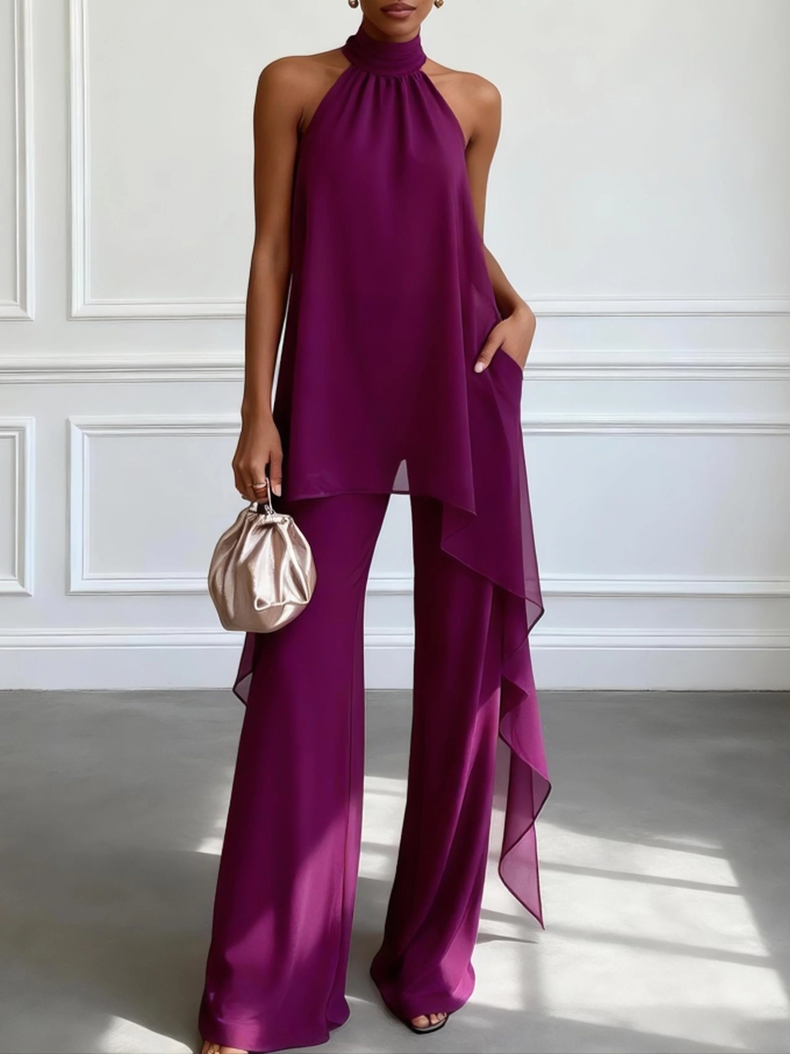 Priya | Elegant Halter Co-Ord Set