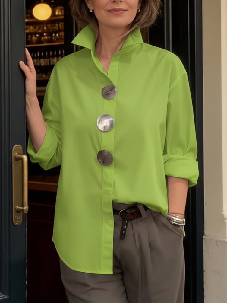 Aria | Stand Collar Button Blouse