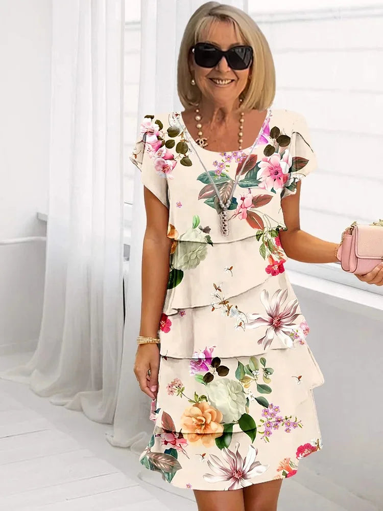 Catherine | Elegant Comfort Ruffle Dress
