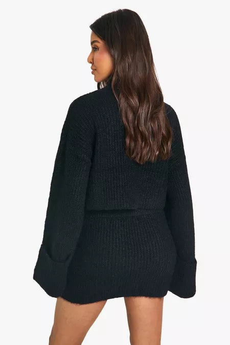 High Neck Crop Jumper + FREE Mini Skirt