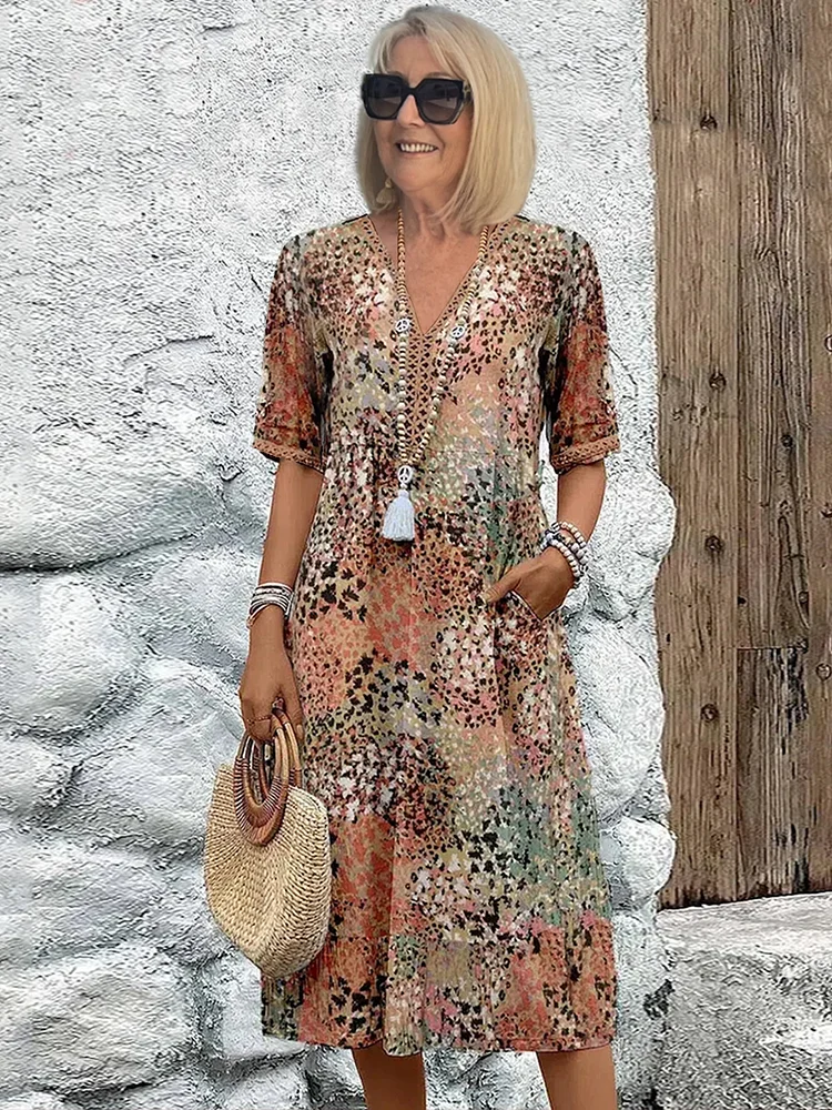 Beatrix | Elegant Printed Midi Dress