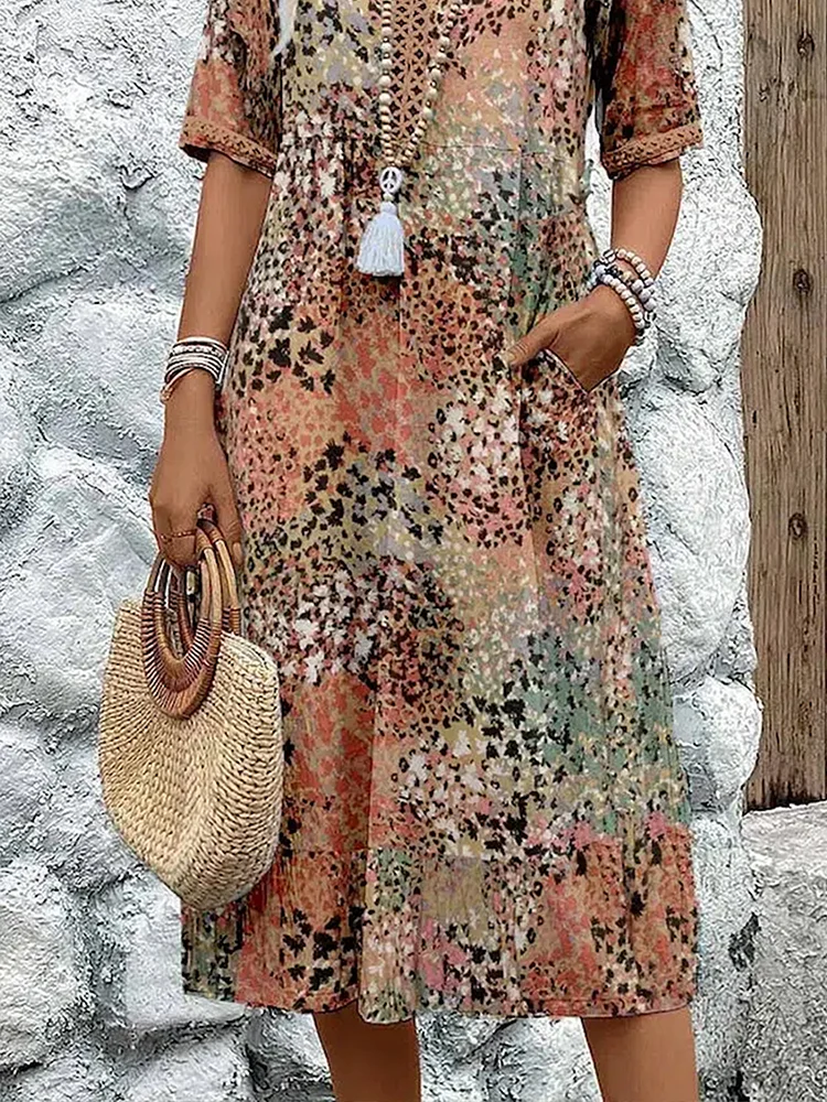 Beatrix | Elegant Printed Midi Dress