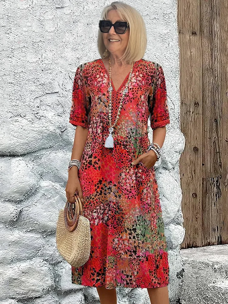 Beatrix | Elegant Printed Midi Dress