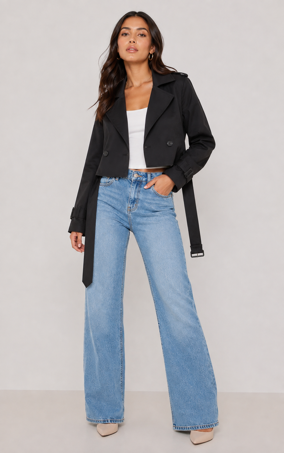 Laila Cropped Trench Coat