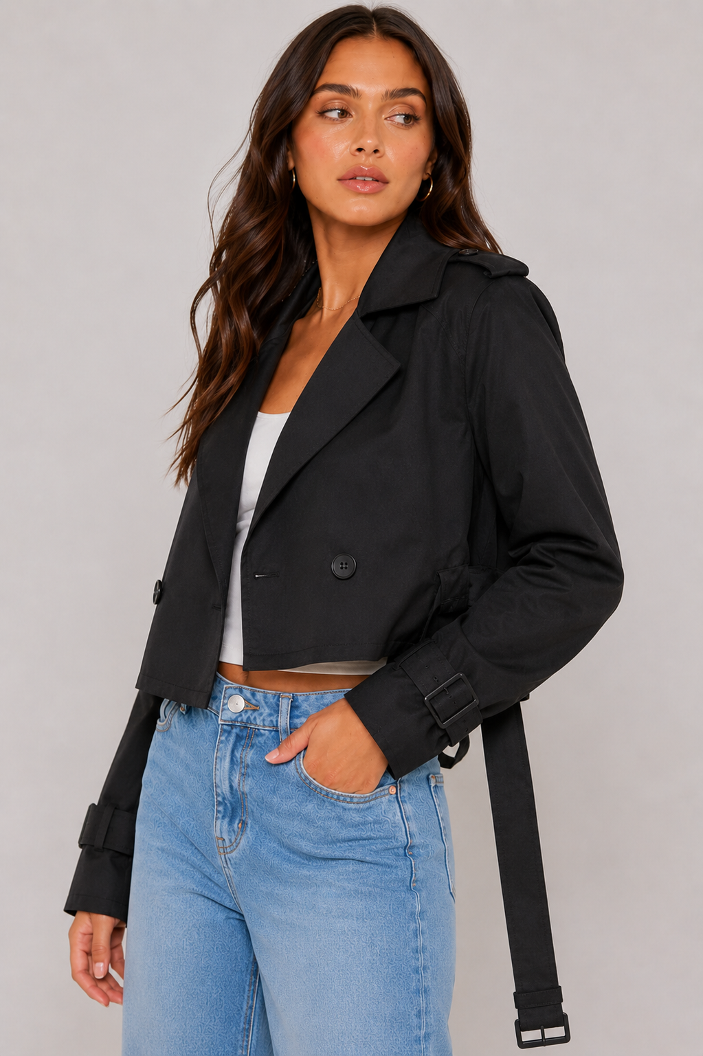 Laila Cropped Trench Coat