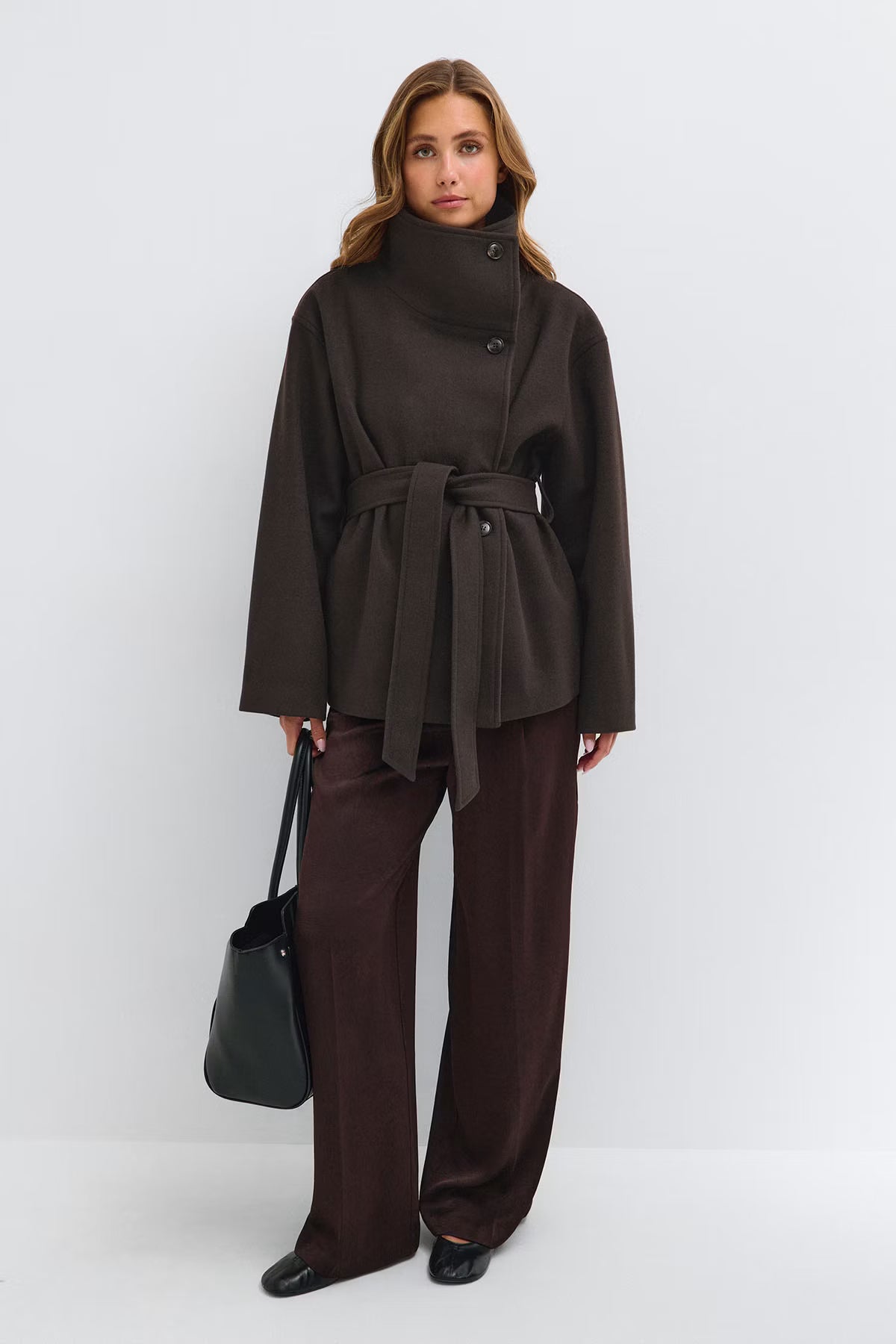 Selina High Neck Belted Jacket