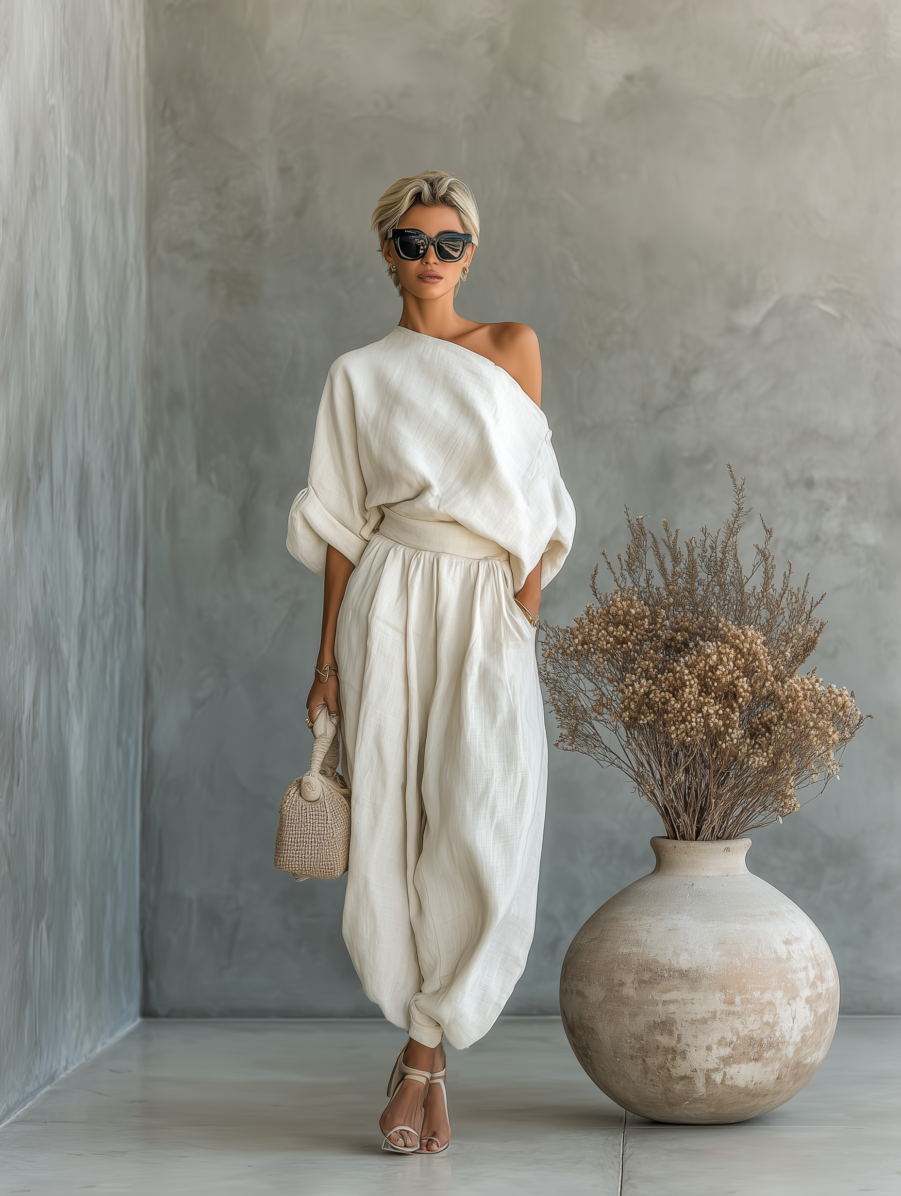 Selly | Off-Shoulder Linen Co-Ord Set