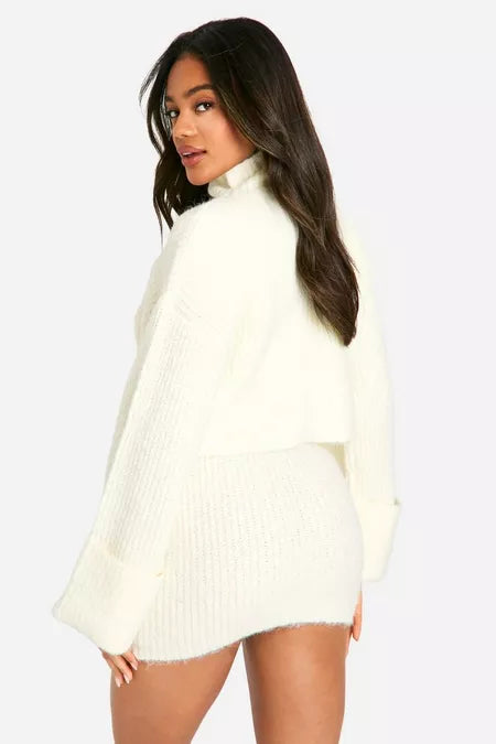 High Neck Crop Jumper + FREE Mini Skirt