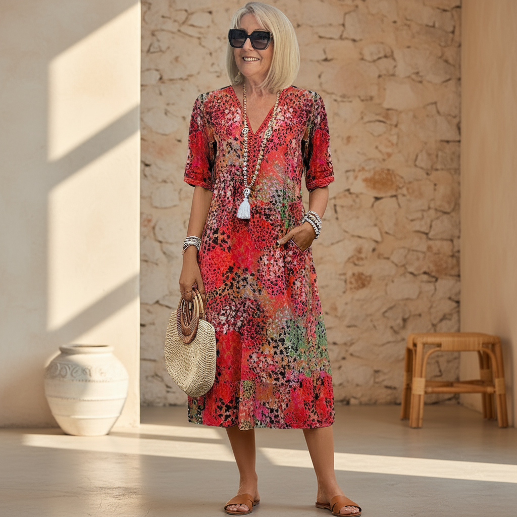 Beatrix | Elegant Printed Midi Dress