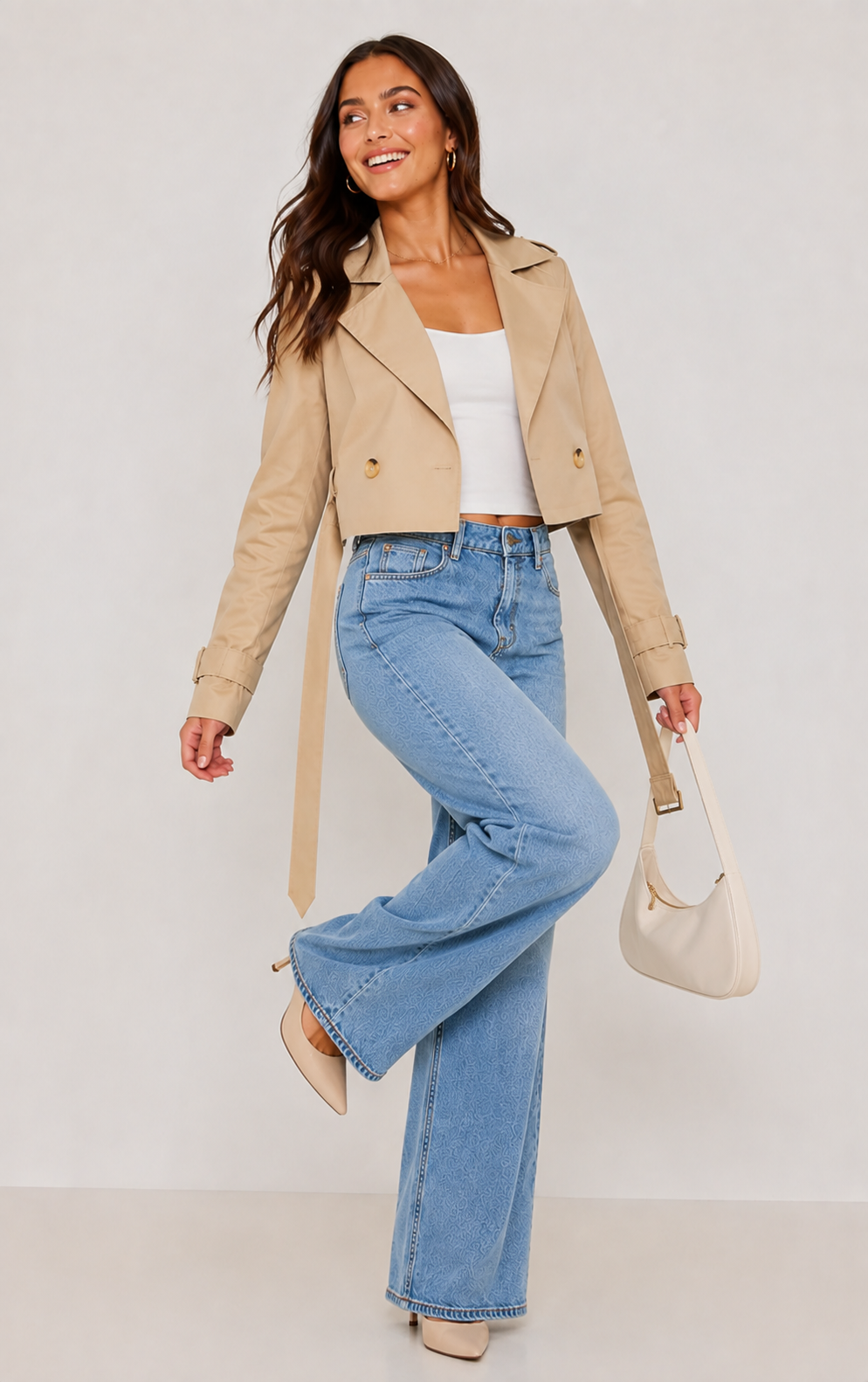 Laila Cropped Trench Coat