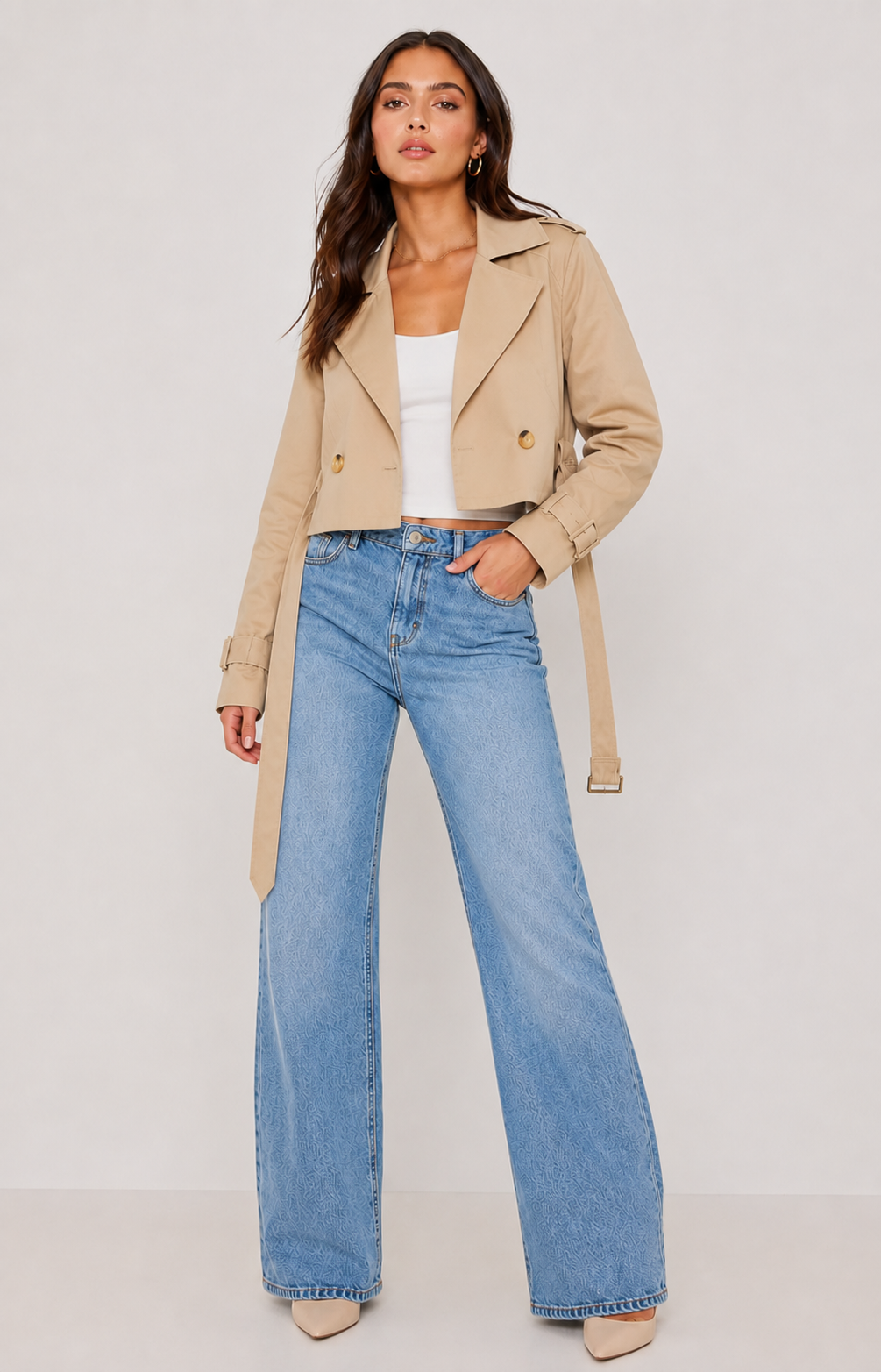 Laila Cropped Trench Coat