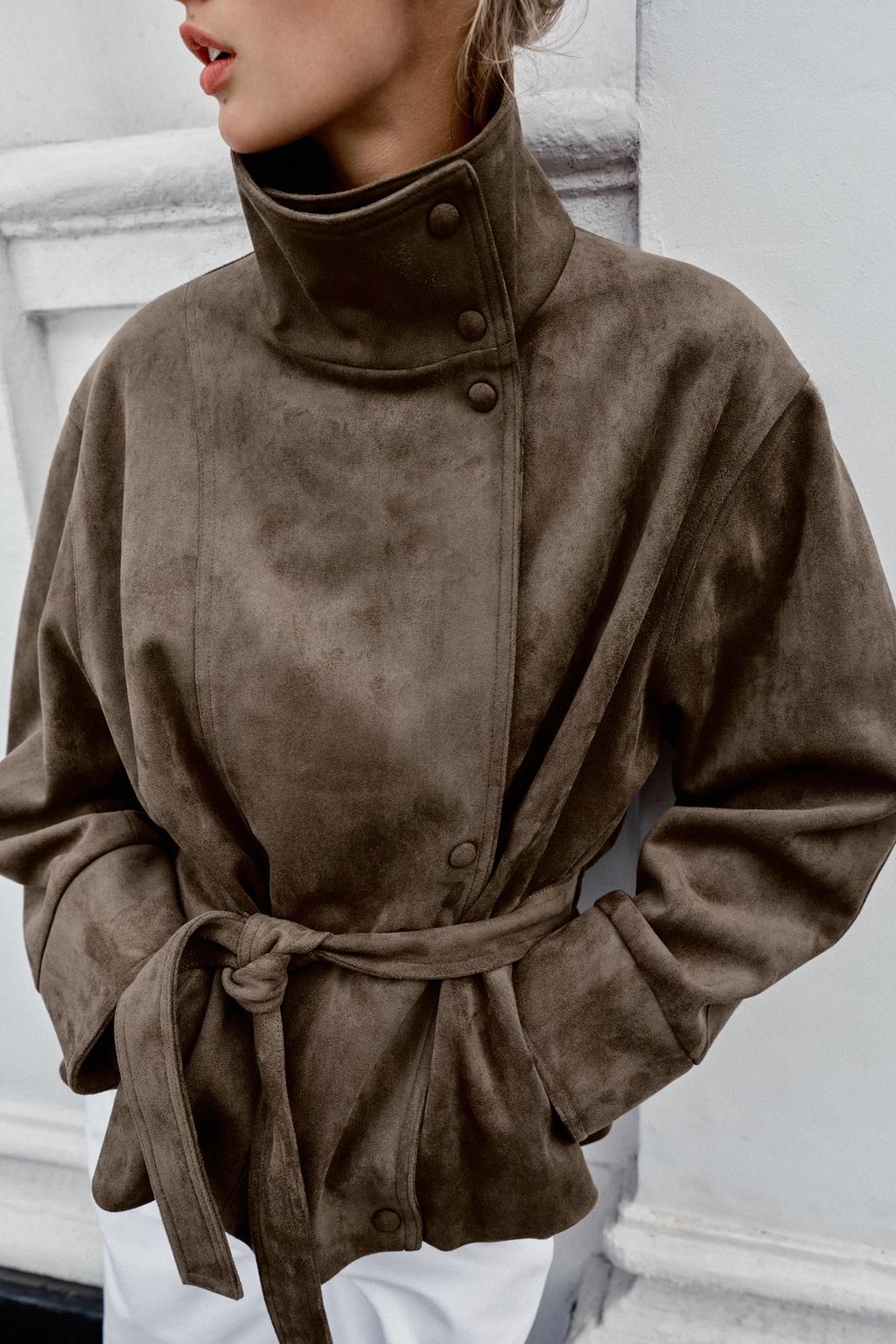 Betty Belted Faux Suede Jacket