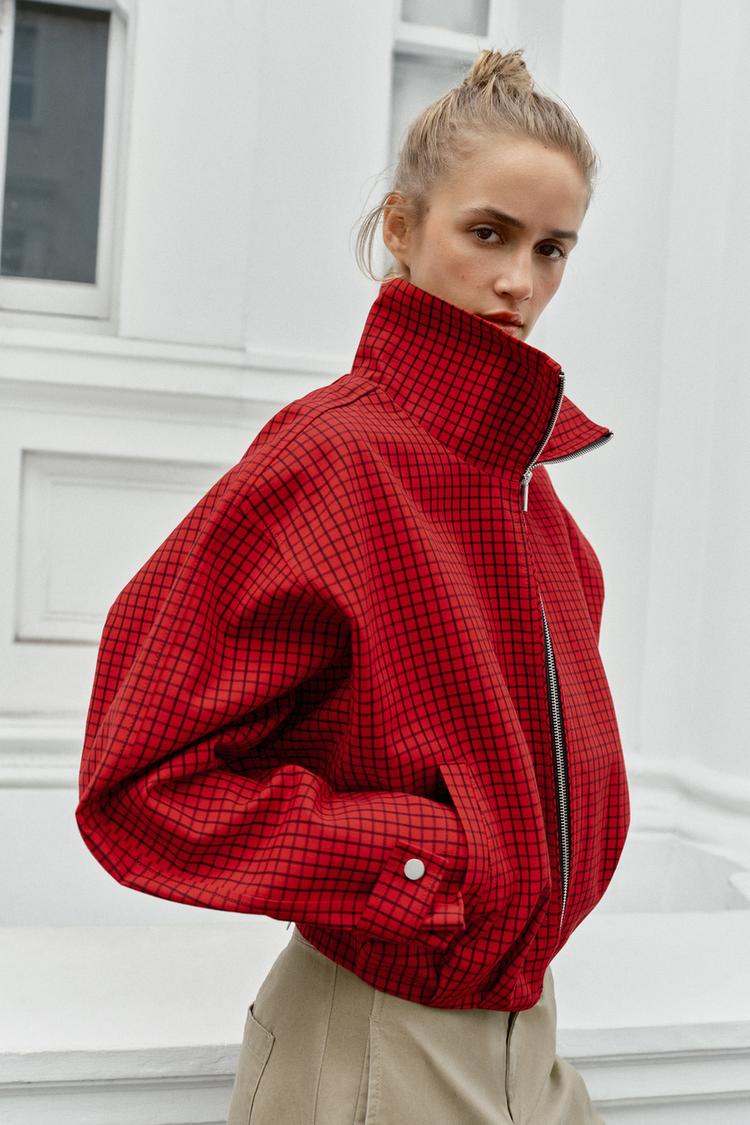 Helena Check Bomber Jacket