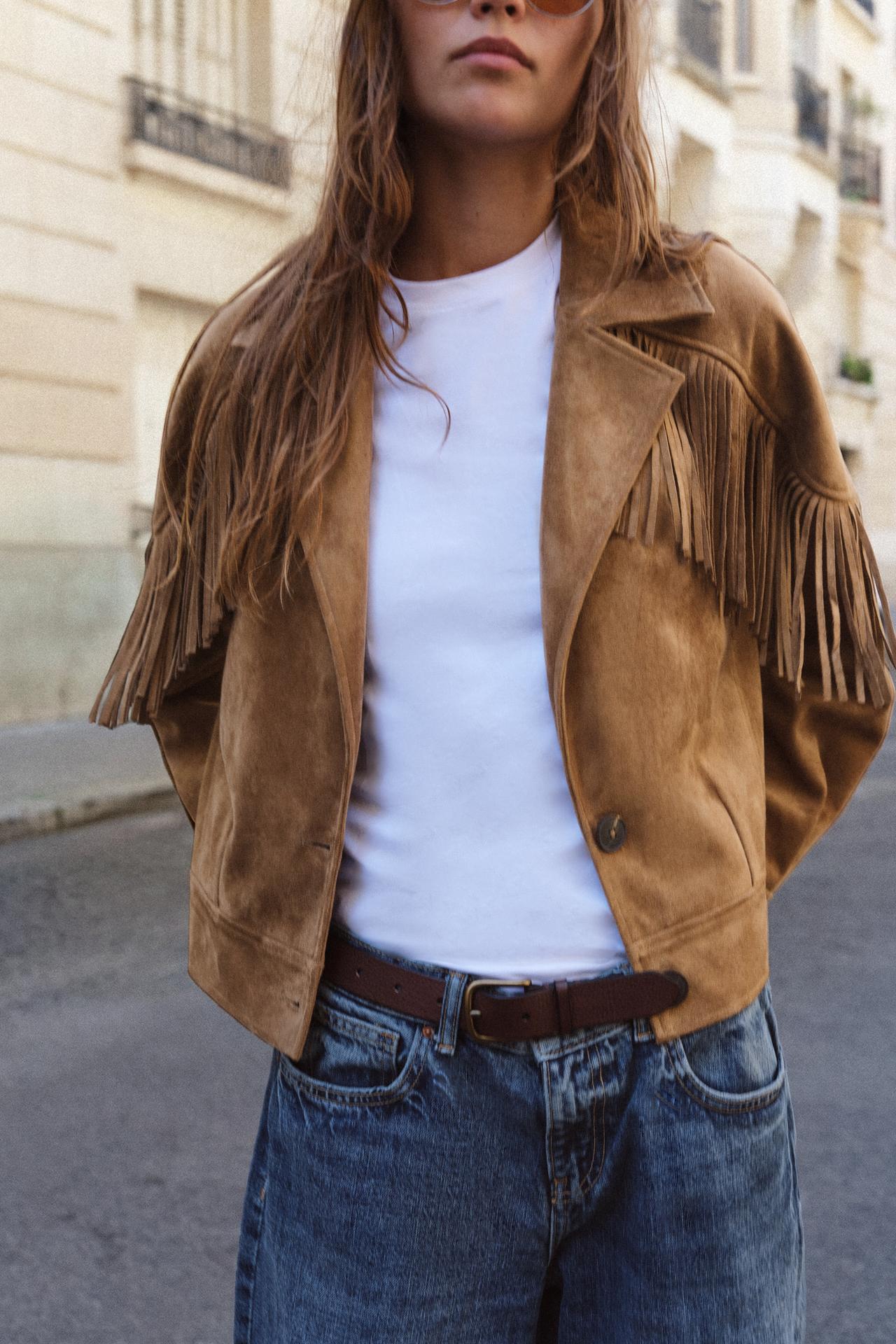 Zoe Suede Fringe Jacket