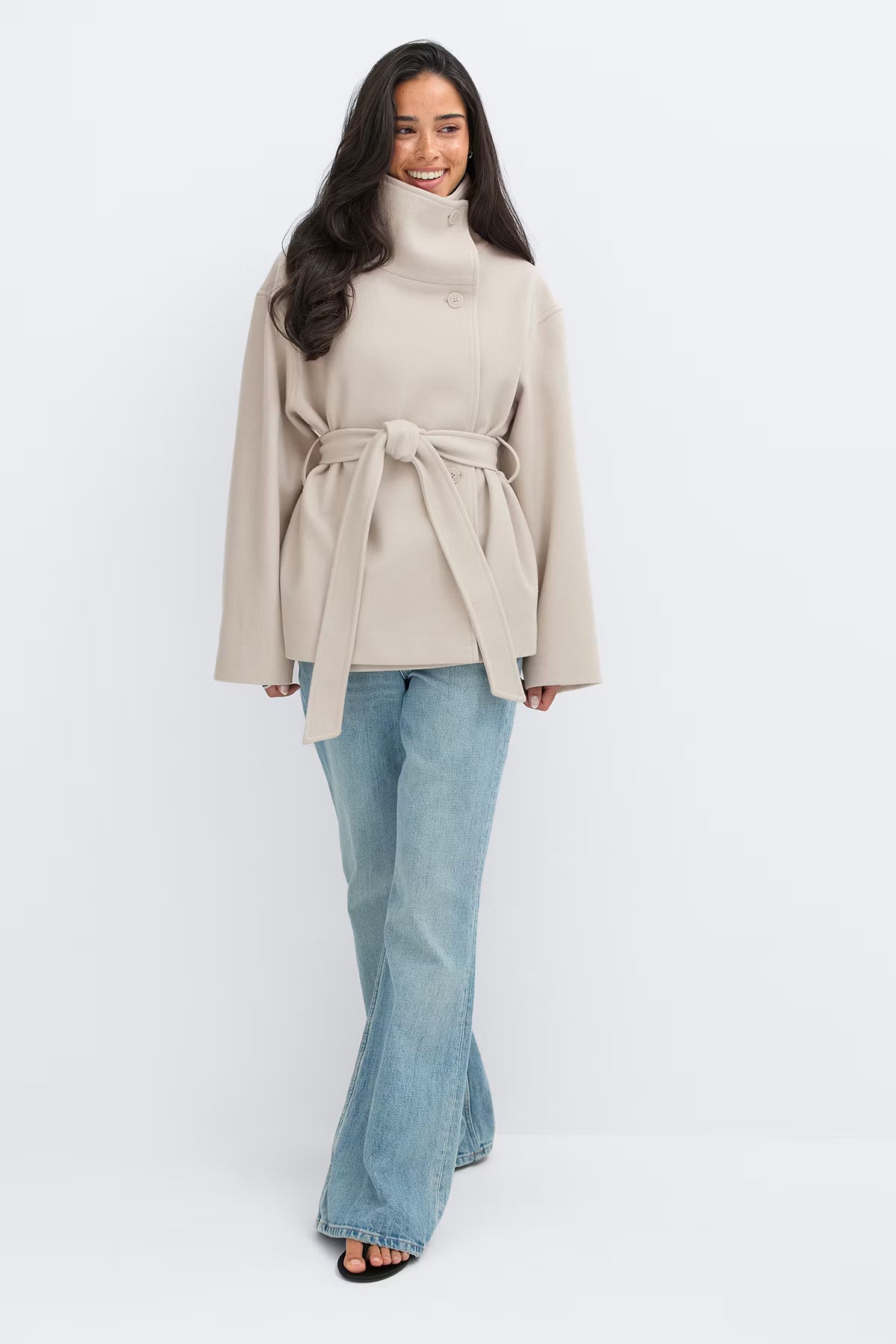 Selina High Neck Belted Jacket