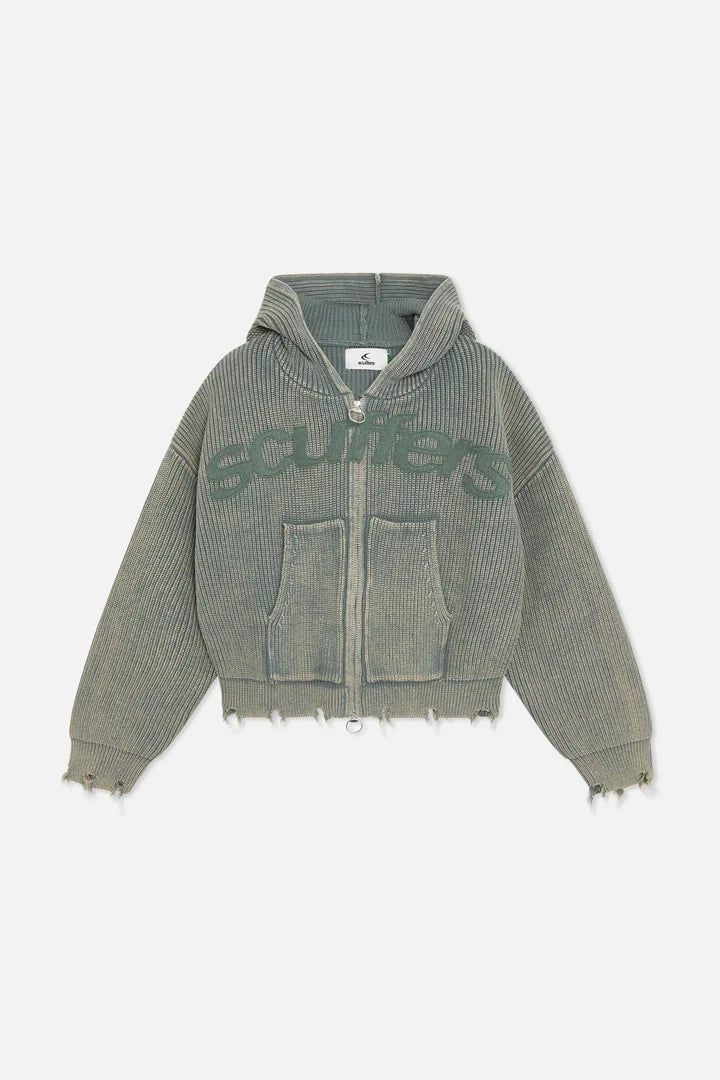 RAW WORLDWIDE  ZIP HOODIE DISTRESSED