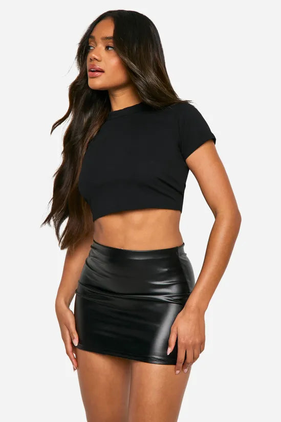 Lisa Faux Leather Micro Skirt
