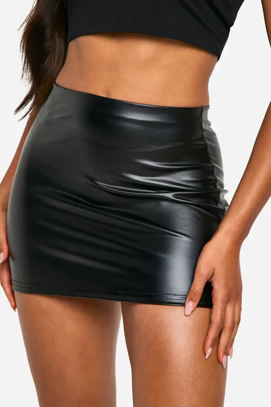Lisa Faux Leather Micro Skirt