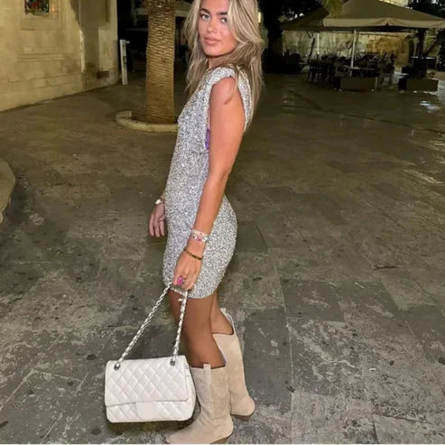 Audrey Glitter Mini Dress
