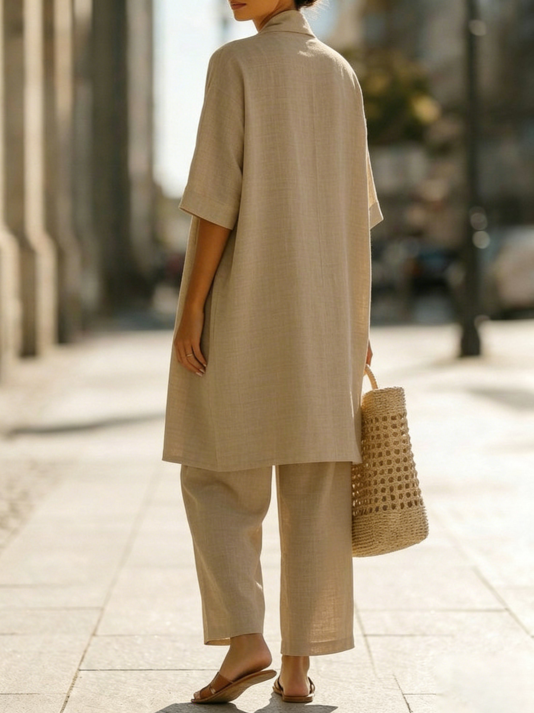 Isabel Linen-Cotton Three-Piece Set