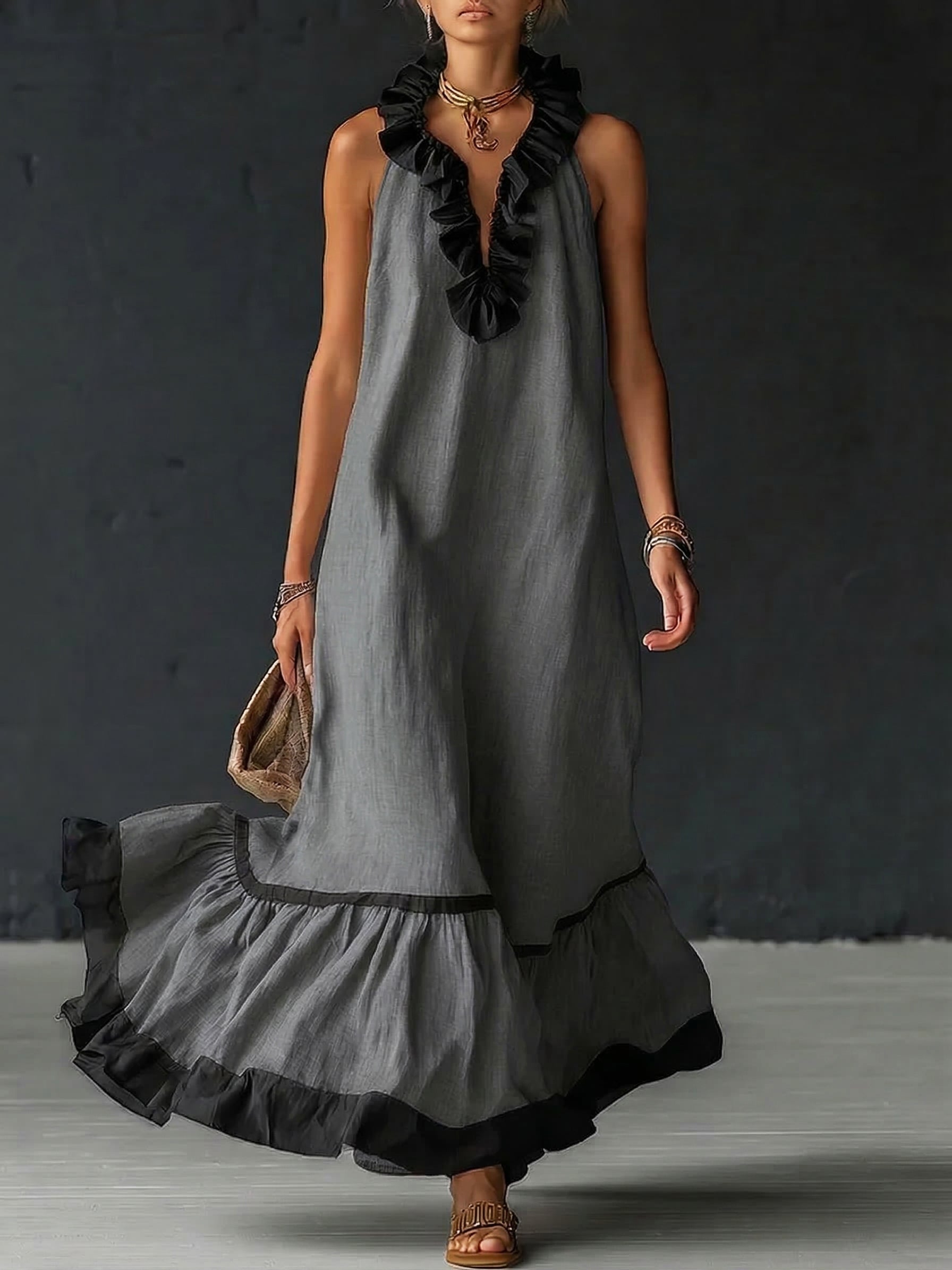 Kendall Ruffled Maxi Dress