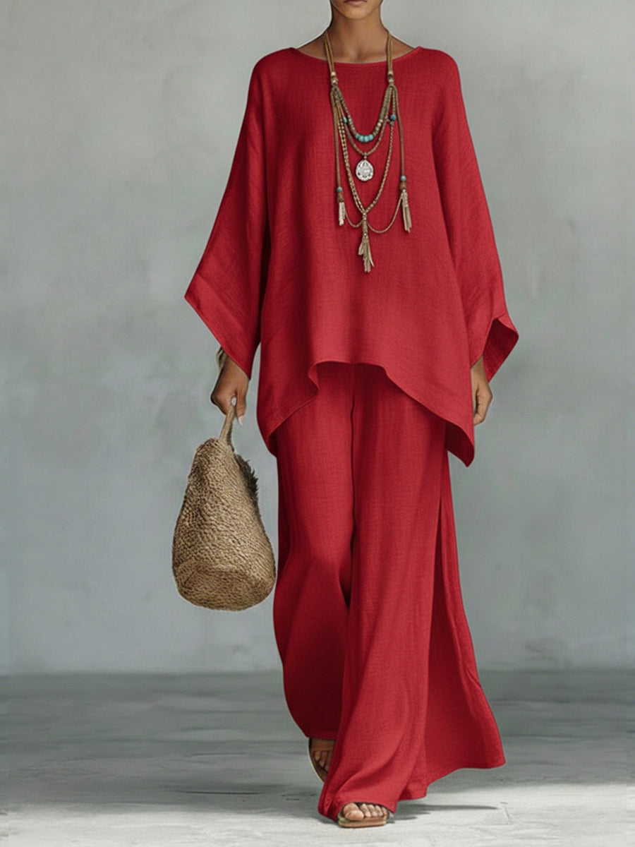 Norah Elegant Linen Two-Piece Set