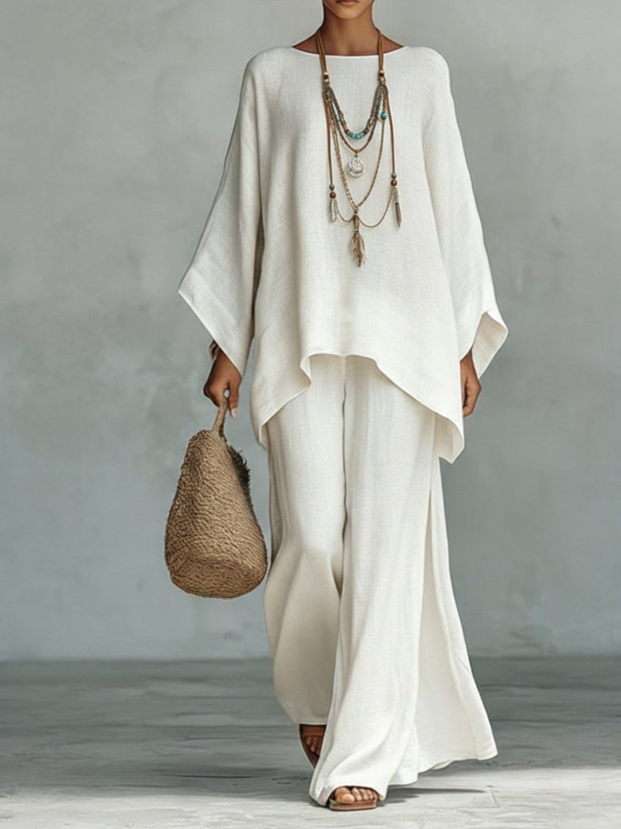 Norah Elegant Linen Two-Piece Set