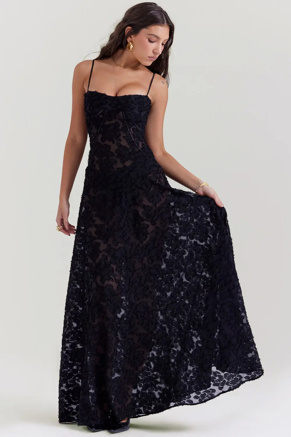 Black Floral dress - LOUVELLI