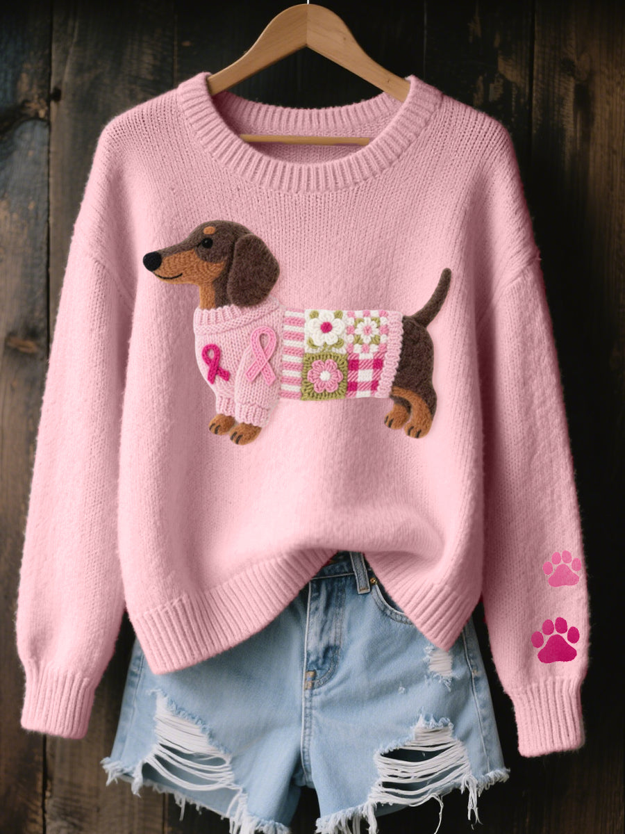 Dakota - Wool Jumper With Dachshund Pattern